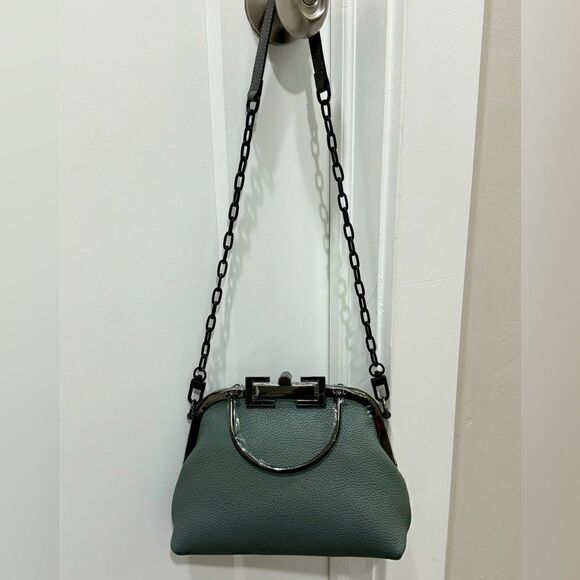 Handmade Genuine Premium Togo Leather Top Handles Bag/ Crossbody & 2 Chains - Picture 7 of 16